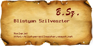 Blistyan Szilveszter névjegykártya